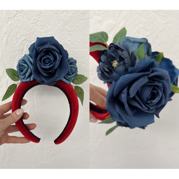 Derby, Tea Party flower headband, blue, red main image 11